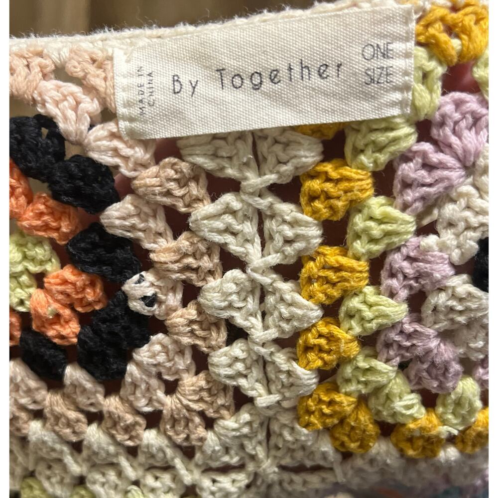 By Together Crochet Granny Square Cardigan Vest Women’s OS Cottagecore Boho EUC! - Picture 6 of 8